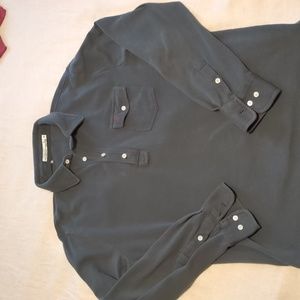 Criquet Men's Long Sleeve Players Shirt Blue Steel sz XL